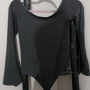 Express long sleeve body suit - charcoal color - size: small